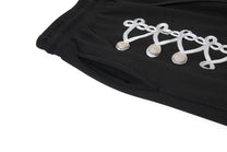 OREETA BRAIDED LOOP SWEATPANTS; Black; design detail