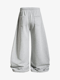 OREETA BRAIDED LOOP SWEATPANTS; Gray; back view