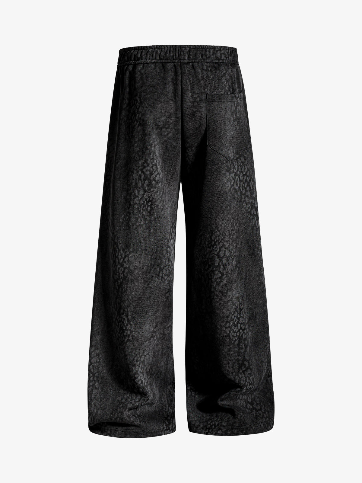 OREETA SKETCH PRINT WIDE LEG PANTS; Black; back view