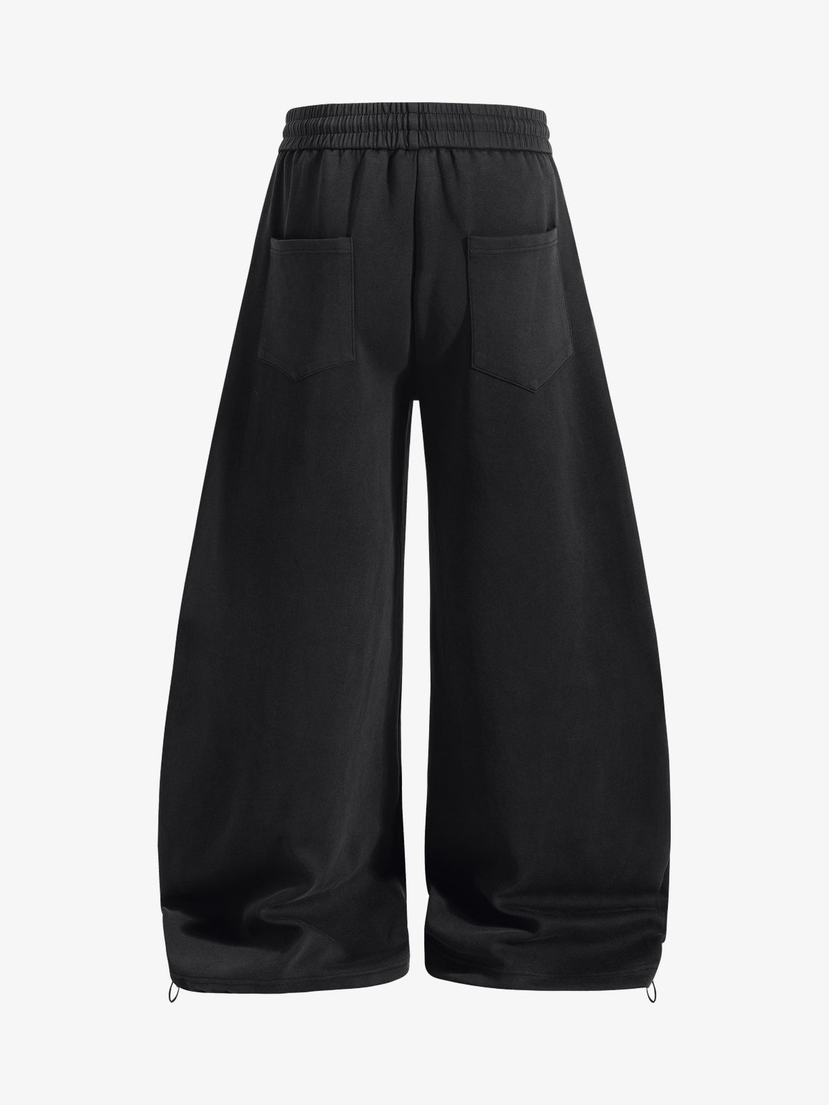 OREETA PUNK SLOGAN WIDE LEG PANTS; Black; back view