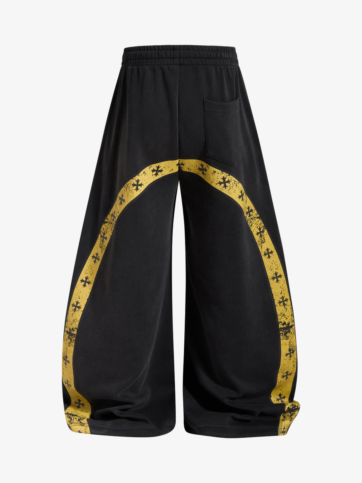 OREETA LAUREL CREST GRAPHIC TRACK PANTS; Black; back view