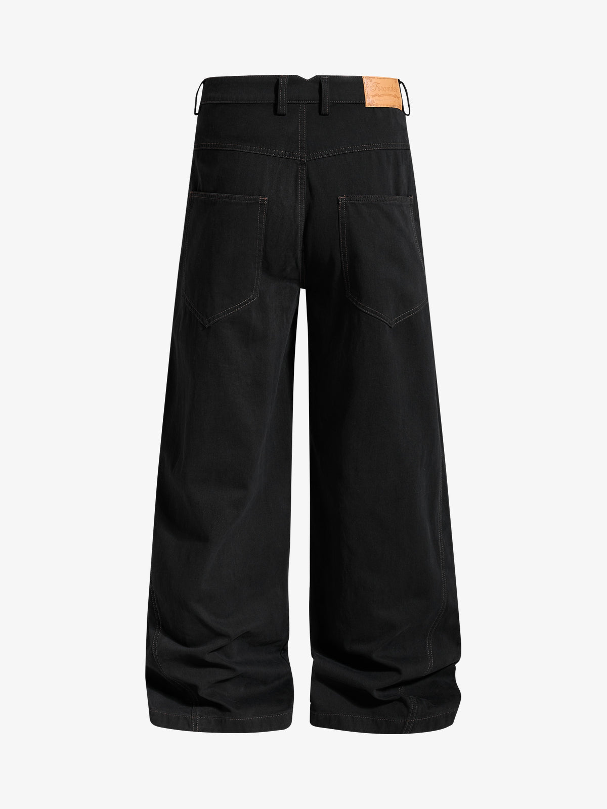OREETA LACE UP WAIST PANTS; Black; back view
