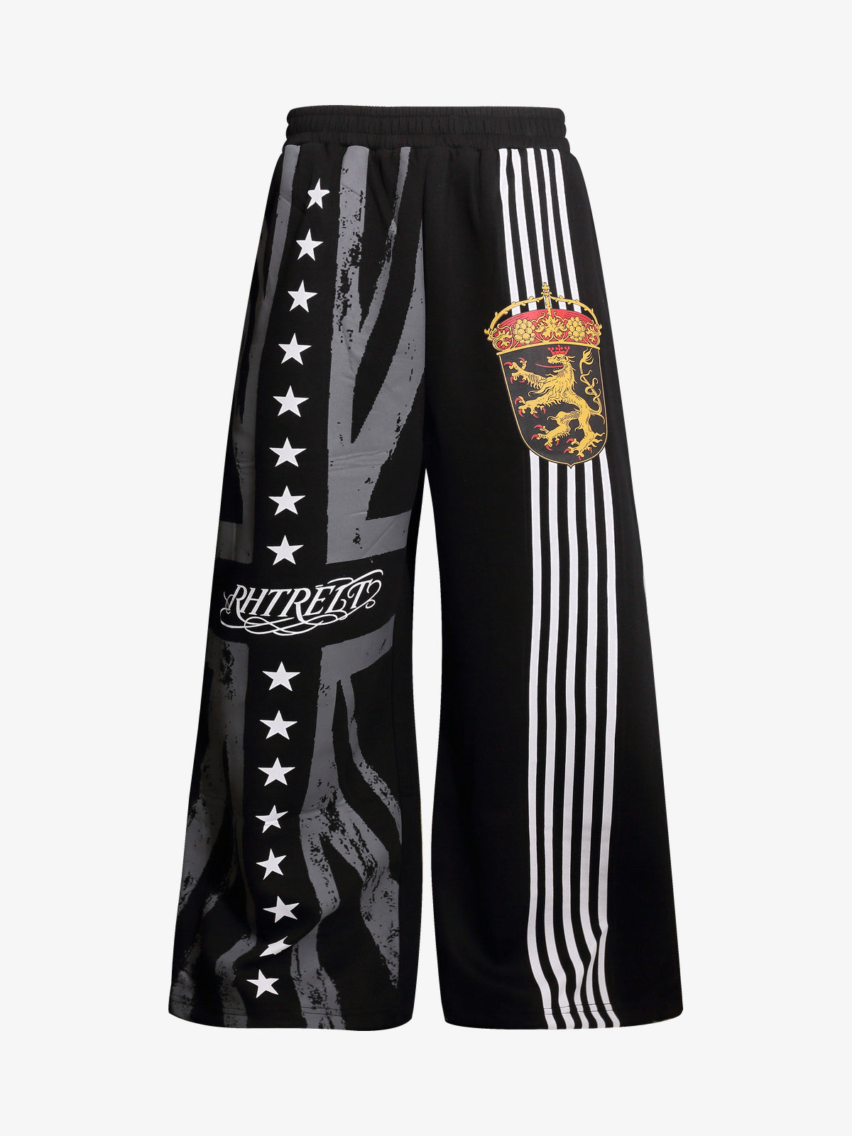 REHTRELT RACING CREST STRIPE SWEATPANTS; Black; front view