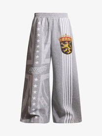 REHTRELT RACING CREST STRIPE SWEATPANTS; Heather Gray; front view