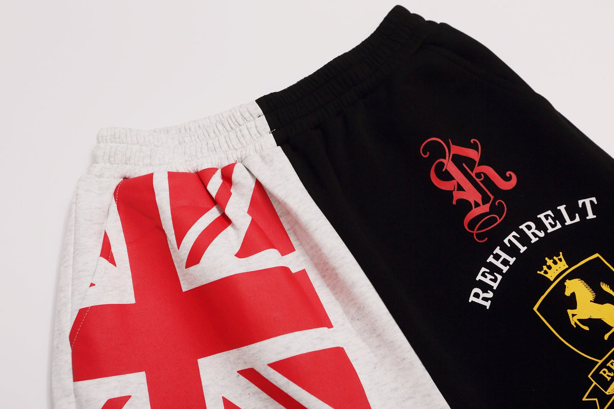 REHTRELT FLAG PATCH GRAPHIC SWEATPANTS; Light Gray+Black; design detail