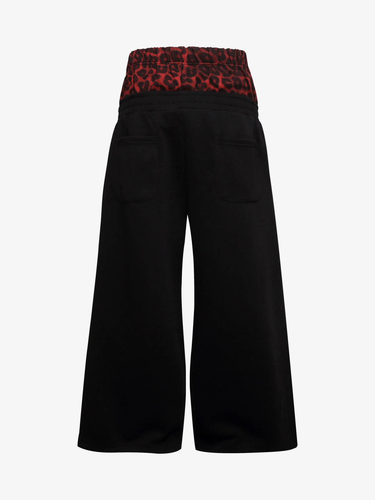 REHTRELT LEOPARD WAIST SCRIPT SWEATPANTS; Black; back view