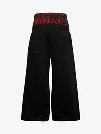 REHTRELT LEOPARD WAIST SCRIPT SWEATPANTS; Black; back view