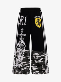 REHTRELT HORSE CREST GRAPHIC SWEATPANTS; Black; front view