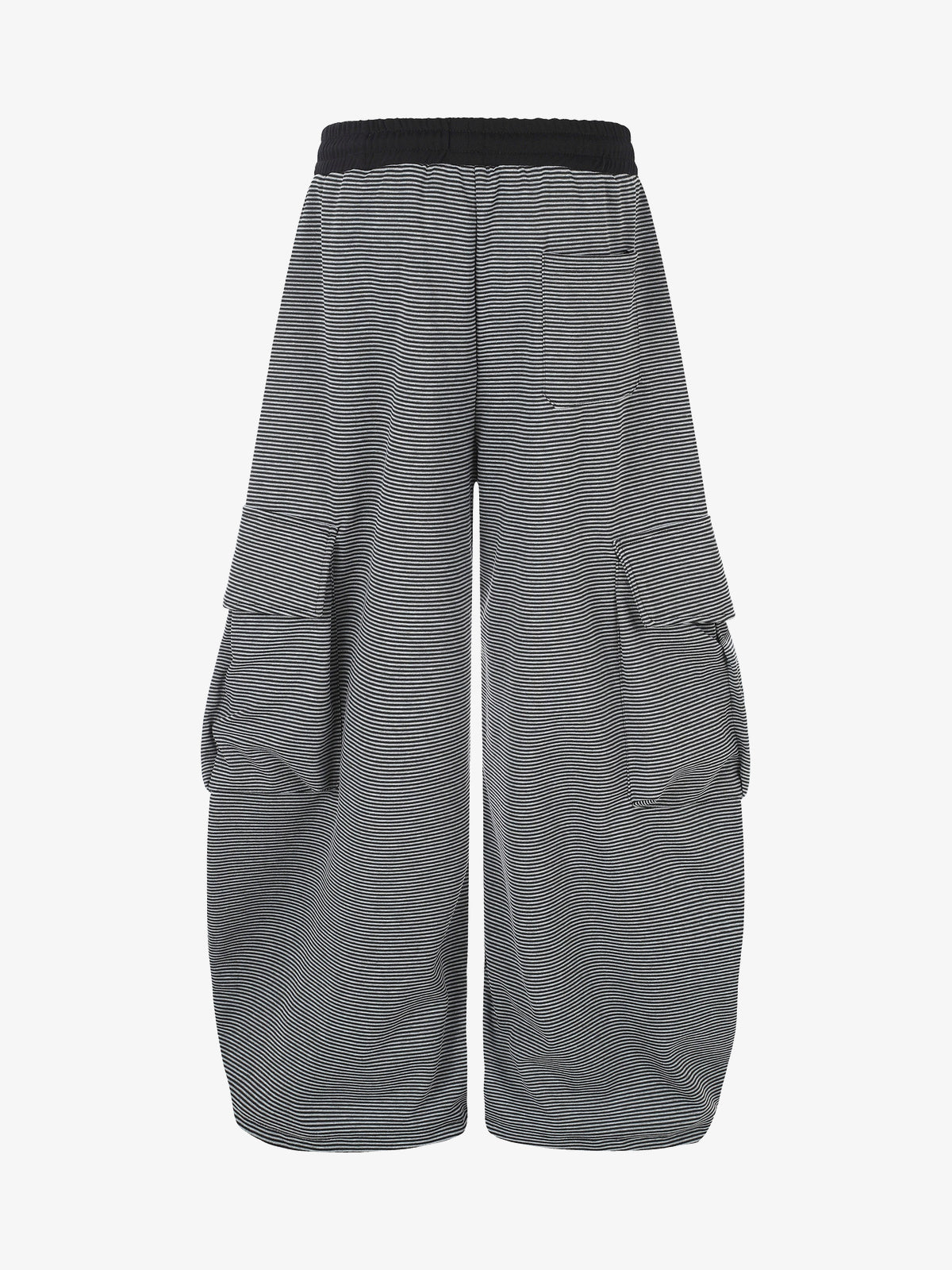 RVNTENG STAR STRIPE CARGO PANTS; Black; back view