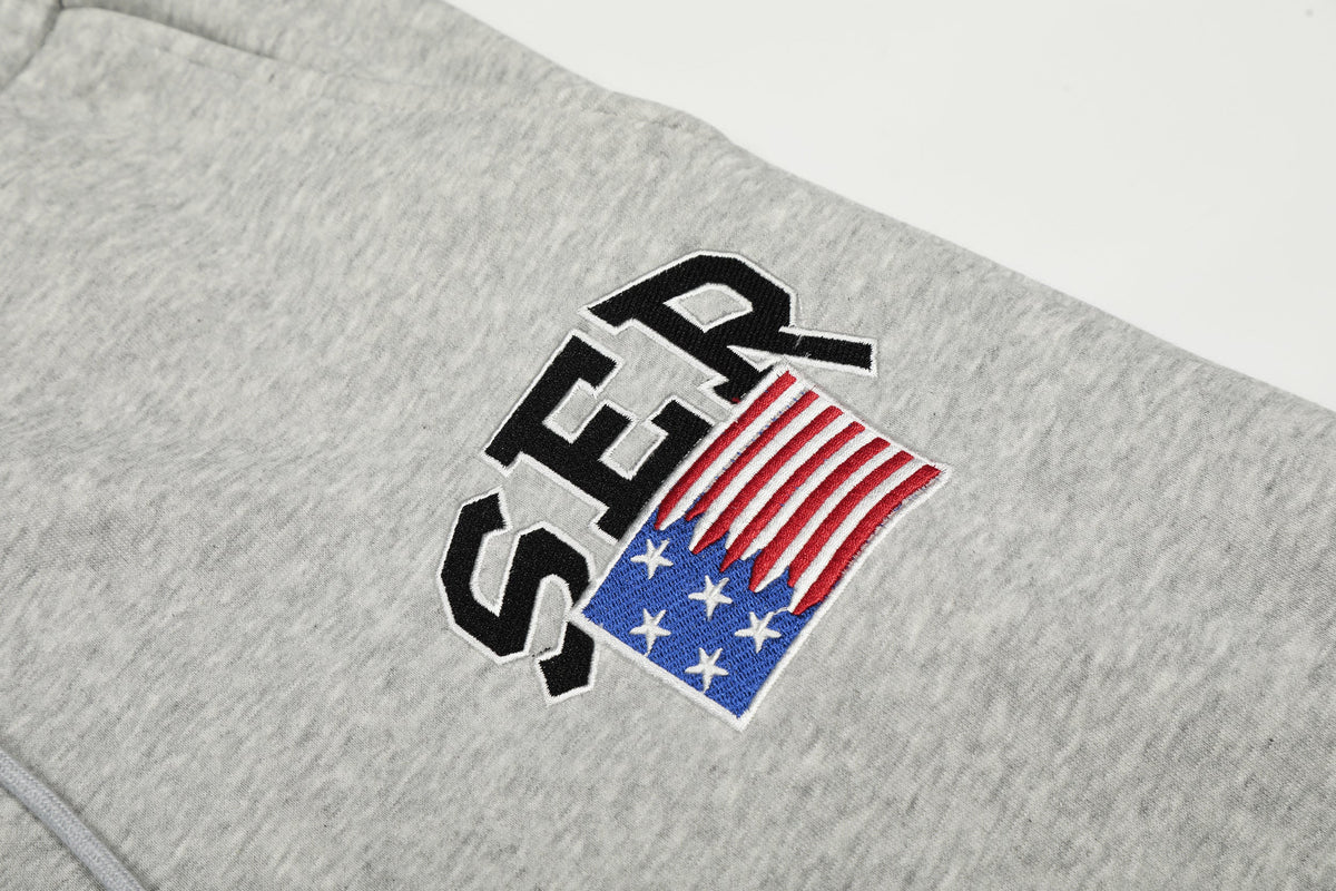 SEVEERS LAYERED WAIST DRAWSTRING SWEATPANTS; Gray; design detail
