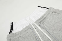 SEVEERS LAYERED WAIST DRAWSTRING SWEATPANTS; Gray; garment construction detail