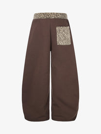 SEVEERS STAR SCRIPT GRAPHIC SWEATPANTS; Brown; back view