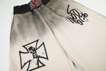 SEVEERS GRADIENT CROSS GRAPHIC SWEATPANTS; Apricot; design detail