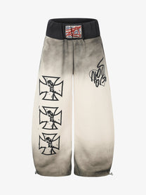SEVEERS GRADIENT CROSS GRAPHIC SWEATPANTS; Apricot; front view