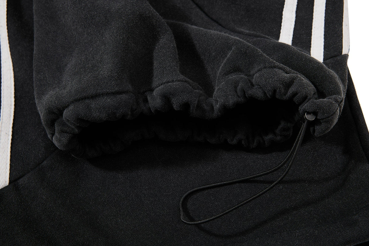 SKATE PARK NUMBER 08 SIDE STRIPE PANTS; Black; garment construction detail
