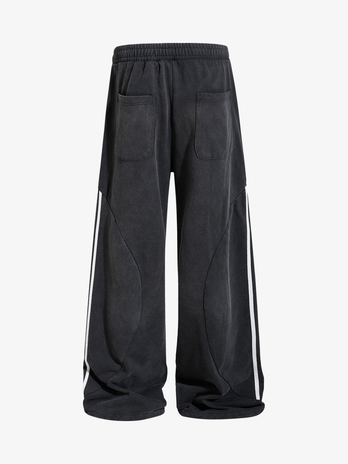 SKATE PARK NUMBER 08 SIDE STRIPE PANTS; Black; back view