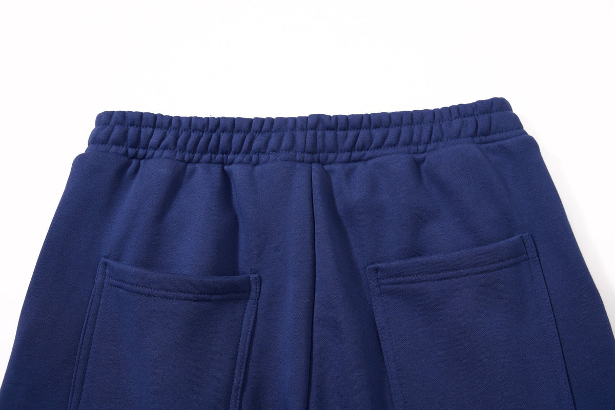 SKATE PARK CAMO DRAWSTRING BAGGY SWEATPANTS; Blue; garment construction detail