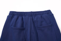 SKATE PARK CAMO DRAWSTRING BAGGY SWEATPANTS; Blue; garment construction detail