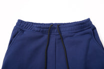 SKATE PARK CAMO DRAWSTRING BAGGY SWEATPANTS; Blue; garment construction detail