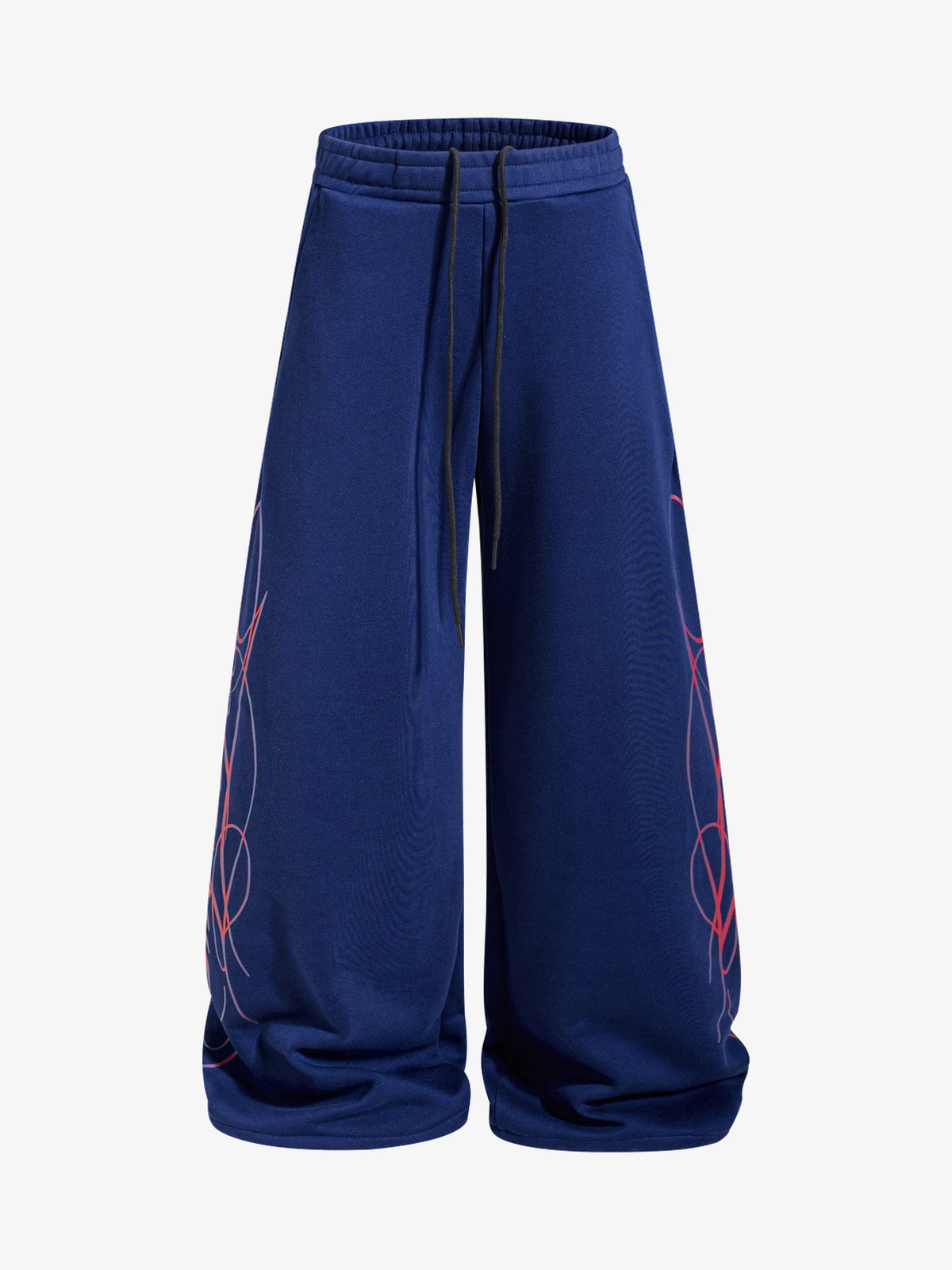 SKATE PARK CAMO DRAWSTRING BAGGY SWEATPANTS; Blue; front view