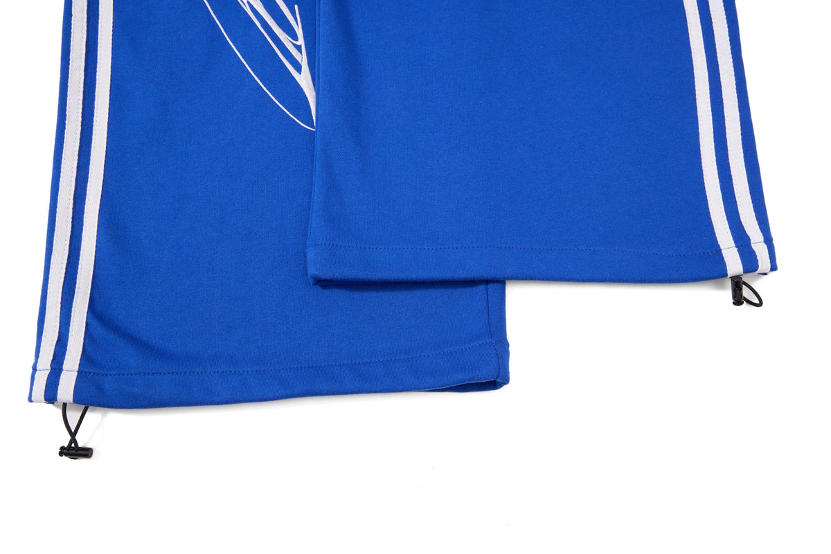 SKATE PARK UNDEAD KNIGHT WIDE LEG SWEATPANTS; Blue; garment construction detail