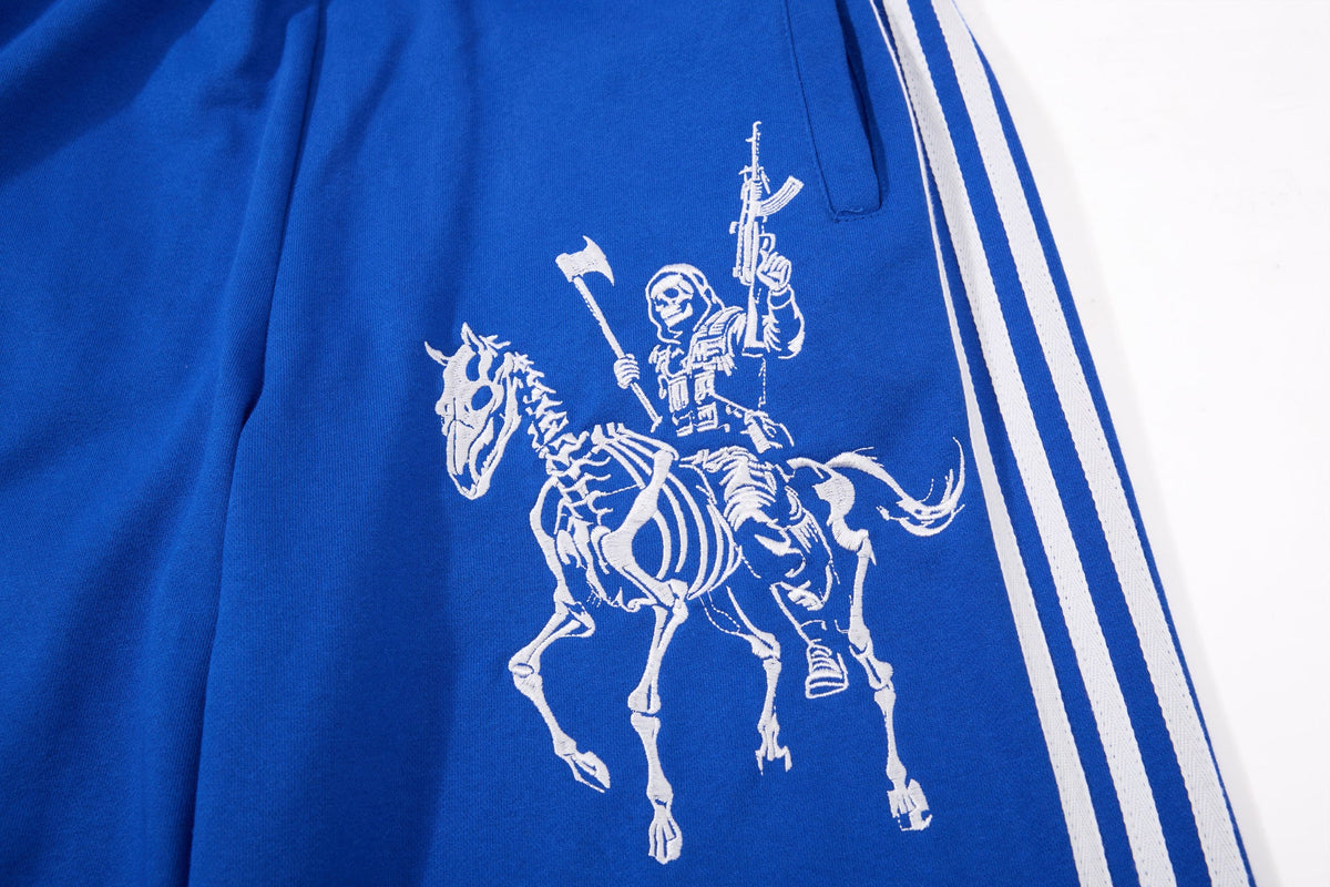 SKATE PARK UNDEAD KNIGHT WIDE LEG SWEATPANTS; Blue; design detail