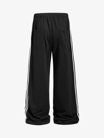 SKATE PARK UNDEAD KNIGHT WIDE LEG SWEATPANTS; Black; back view