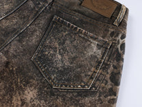 VLEX OFFICIAL ABSTRACT POSTER PRINT PANTS; Brown; garment construction detail