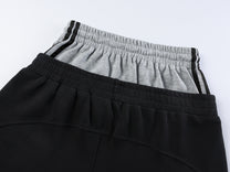 VLEX OFFICIAL RACING EMBLEM GRAPHIC SWEATPANTS; Black, Heather Gray; garment construction detail