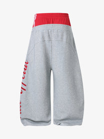 VLEX OFFICIAL RACING EMBLEM GRAPHIC SWEATPANTS; Heather Gray; back view