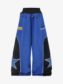 VLEX OFFICIAL STAR PANEL RACING PANTS; Blue; front view