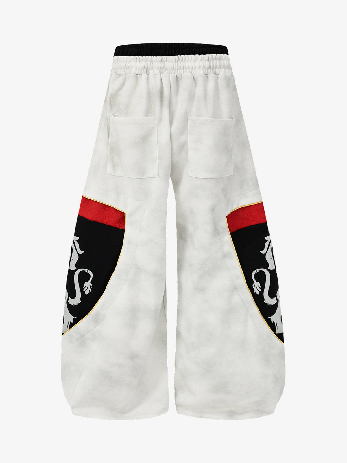 VLEX OFFICIAL LION DISTRESSED DIRTY WASH SWEATPANTS; Gray; back view