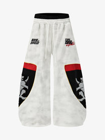 VLEX OFFICIAL LION DISTRESSED DIRTY WASH SWEATPANTS; Gray; front view