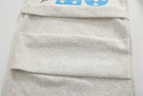 VLEX OFFICIAL HORSE PATCH GRAPHIC SWEATPANTS; Oatmeal Gray; garment construction detail