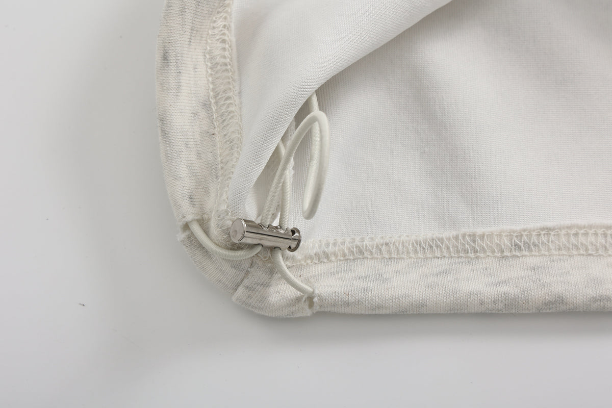 VLEX OFFICIAL HORSE PATCH GRAPHIC SWEATPANTS; Oatmeal Gray; garment construction detail