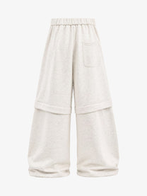 VLEX OFFICIAL HORSE PATCH GRAPHIC SWEATPANTS; Oatmeal Gray; back view