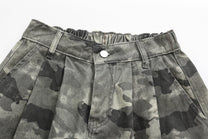 VLEX OFFICIAL CAMO CONTRAST HEM PANTS; Camouflage; garment construction detail