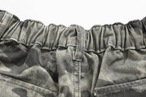 VLEX OFFICIAL CAMO CONTRAST HEM PANTS; Camouflage; garment construction detail