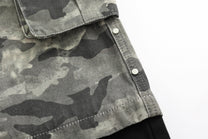 VLEX OFFICIAL CAMO CONTRAST HEM PANTS; Camouflage; garment construction detail