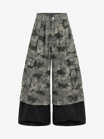 VLEX OFFICIAL CAMO CONTRAST HEM PANTS; Camouflage; front view