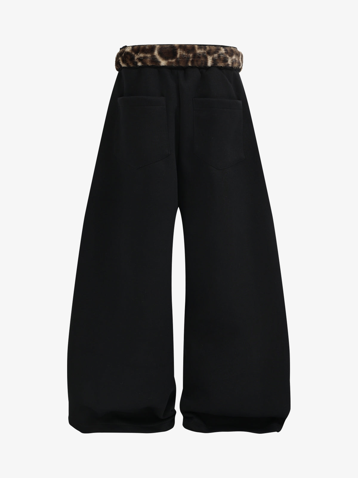 VLEX OFFICIAL BELTED WAIST WIDE PANTS; Black; back view