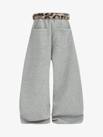VLEX OFFICIAL BELTED WAIST WIDE PANTS; Gray; back view