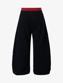 ZHANLAI RACING CREST GRAPHIC SWEATPANTS; Black; back view