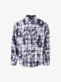 BLACK E78 | SPLATTER PRINT PLAID SHIRT