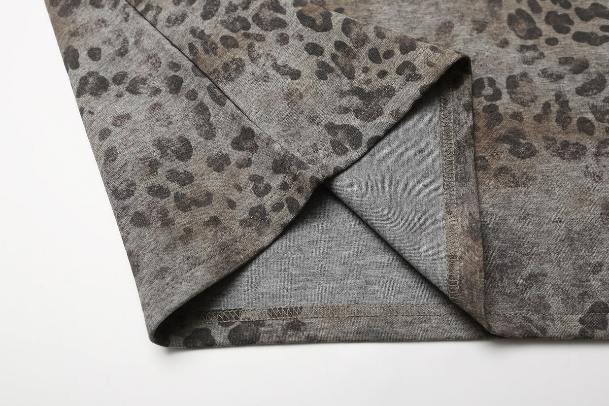 CHAN YOOU LEOPARD PRINT POLO SHIRT; Gray Leopard; garment construction detail