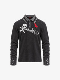 DETW | SKULL HORSE EMBROIDERED POLO SHIRT