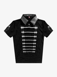 DETW | METAL BUTTON GRID POLO SHIRT