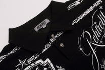 REHTRELT LETTER GRAPHIC LAYERED SHIRT; Black; garment construction detail