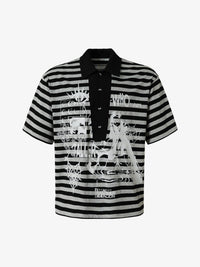 WHOLATE | STRIPED COLLAGE POLO SHIRT