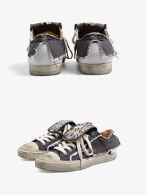 CAT SOFA DECONSTRUCTED FLAG TONGUE SNEAKERS; Gray; multiple product angles